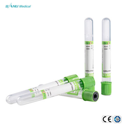 لوله های جمع آوری خون خلاء ژل سدیم / لیتیوم هپارین یکبار مصرف PSGT 13*100 میلی متر