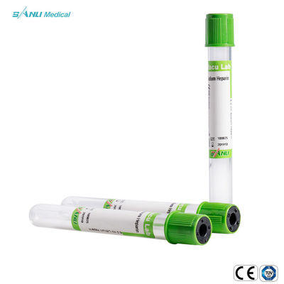 لوله یکبار مصرف سدیم هپارین پلاسمای جمع آوری خون Green Top 13*100