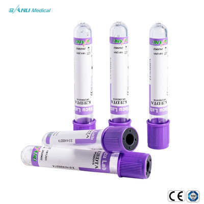 لوله های وکیوم آزمایش خون یکبار مصرف پزشکی EDTA K3/K2 با Lavender Top 13*100