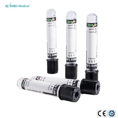 Black Top PE PS 3.8% Sodium Citrate Blood Collection ESR Tube یکبار مصرف