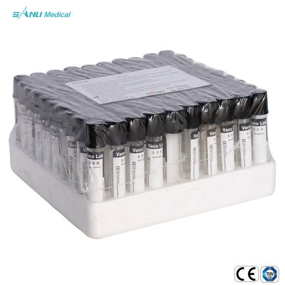Black Top PE PS 3.8% Sodium Citrate Blood Collection ESR Tube یکبار مصرف