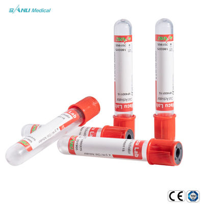 لوله های جمع آوری وکیوم بالا یکبار مصرف قرمز PET Clot Activator Tube CE