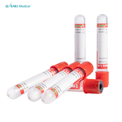 لوله های جمع آوری وکیوم بالا یکبار مصرف قرمز PET Clot Activator Tube CE