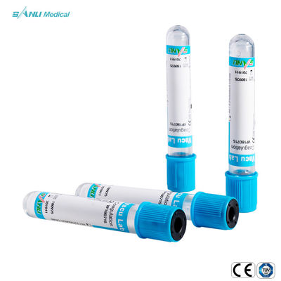 لوله های آزمایش انعقاد CE ISO Blue Top Glass با افزودنی سیترات سدیم 3.2 درصد