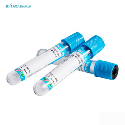 لوله های آزمایش انعقاد CE ISO Blue Top Glass با افزودنی سیترات سدیم 3.2 درصد