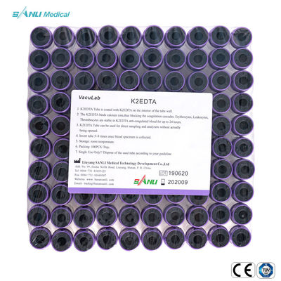 100 عدد سینی Lavender Top Blood Tube استریل 6ml EDTA لوله خون کامل