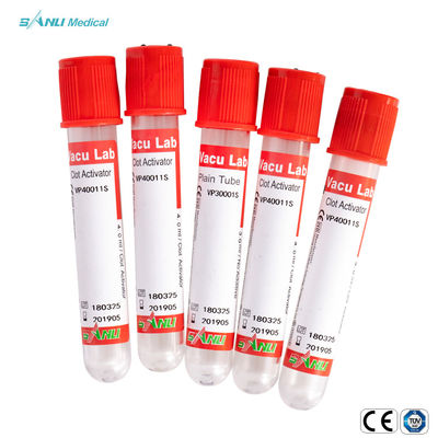 آزمایشات سرولوژیکی لوله های جمع آوری خون شیشه ای 13x75 میلی متر لوله خونی قرمز ساده