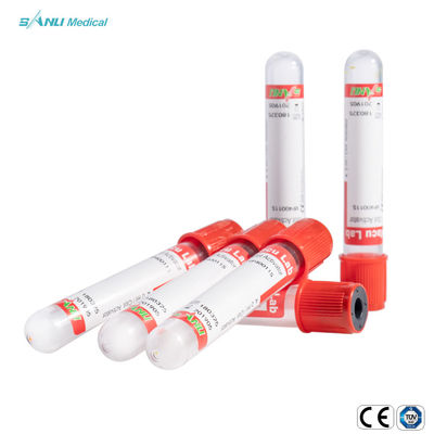 لوله آزمایش خون وکیوم قرمز استریل IVD 13x100 میلی‌متری دارای تاییدیه با فعال کننده لخته