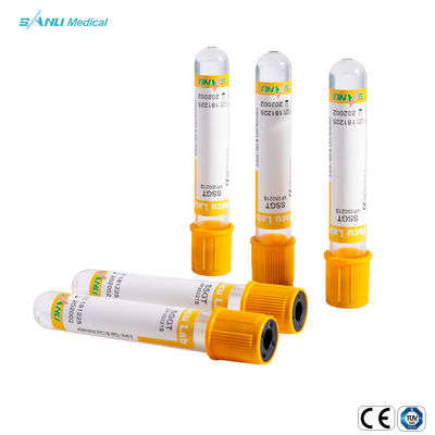 افزودنی لخته ژل SSGT Glass Vacuum Blood Collection Tube یکبار مصرف 5-9ml