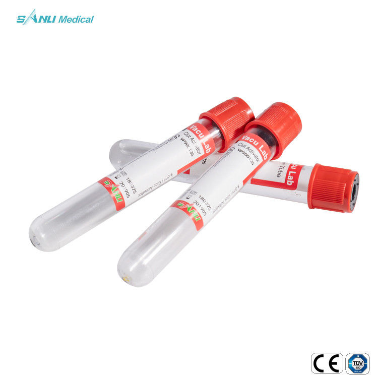 لوله آزمایش خون وکیوم قرمز استریل IVD 13x100 میلی‌متری دارای تاییدیه با فعال کننده لخته