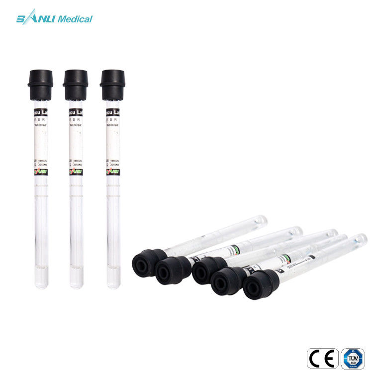 CE ESR Glass Vacuum Blood Collection Tube 1.6ml سیترات سدیم 3.8% یکبار مصرف